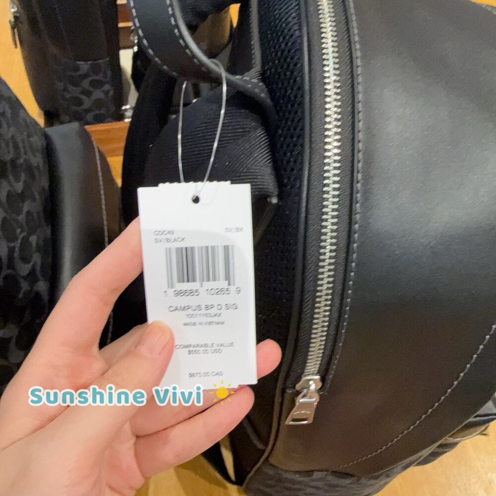 NWT Coach Taylor Backpack in Signature Denim Silver/Black CDC49 - Picture 3 of 7